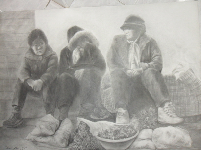 시장사람들 (소묘)